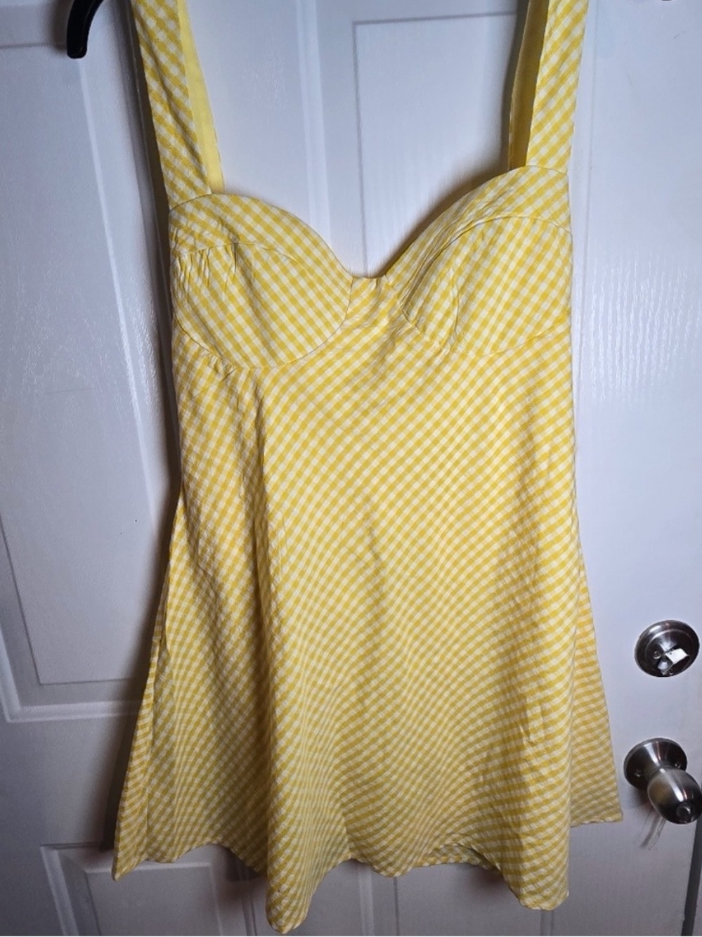 Princess Polly Yellow Gingham Mini Dress – Size US 6